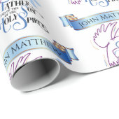 Die Blaue Weiße Kreuzung-Taube des Heiligen Geiste Geschenkpapier (Rolleneckpunkt)