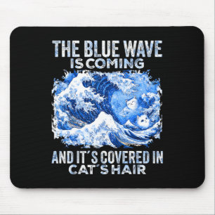 Die Blaue Welle kommt in den Katzenhaaren auf die Mousepad