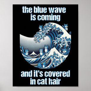 Die Blaue Welle kommt in den Katzenhaaren auf die Poster