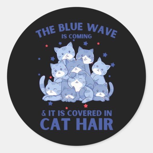 Die Blaue Welle kommt und wird in Kat. H Runder Aufkleber (Vorderseite)