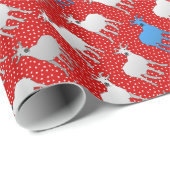 Die blaue Ziege Geschenkpapier (Rolleneckpunkt)