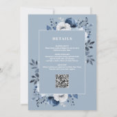 Die blauen Blüten sind ganz in einem kleinen Dusch Einladung (Rückseite)