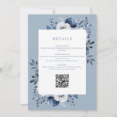 Die blauen Blüten sind ganz in einem kleinen Dusch Einladung (Rückseite)