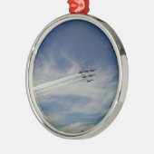 Die blauen Engel Silbernes Ornament (Links)