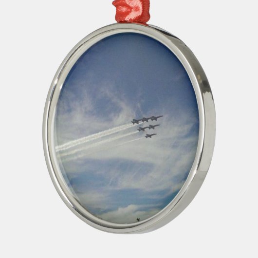 Die blauen Engel Silbernes Ornament (Links)