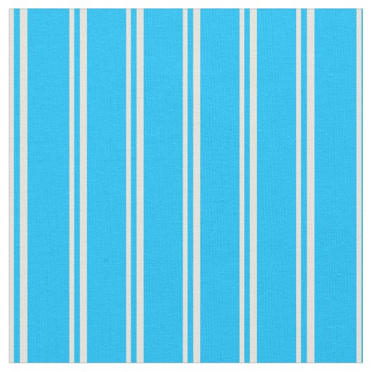 Die blauen Linien Beige und Deep Sky Stoff (Nahaufnahme)