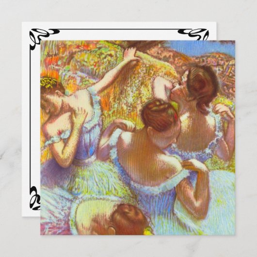 Die blauen Tänzer von Edgar Degas Einladung (Vorne/Hinten)