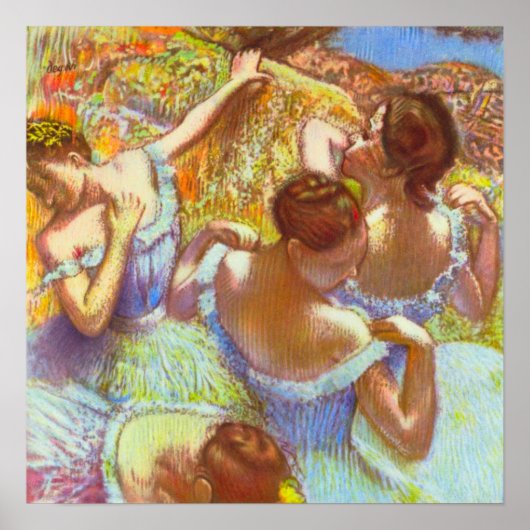 Die blauen Tänzer von Edgar Degas Poster (Vorne)