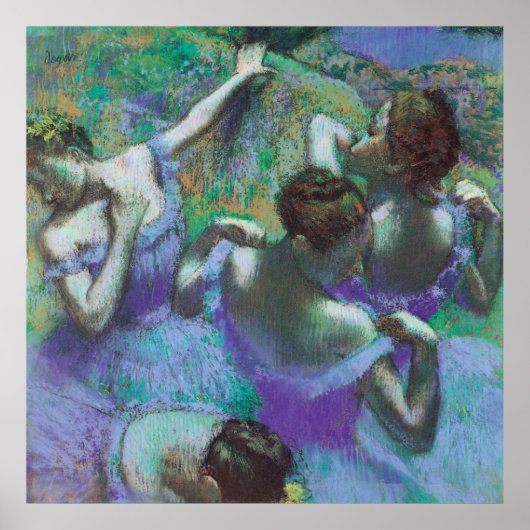 Die blauen Tänzer von Edgar Degas Poster (Vorne)
