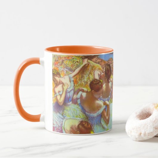 Die blauen Tänzer von Edgar Degas Tasse (Mit Donut)