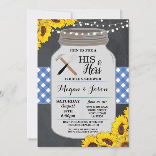 Die Blauen Verlobungen von Seinem & Hers Couple la Einladung (Vorderseite)