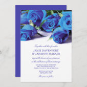 Die blauen Wedding Rosen laden ein Einladung (Vorne/Hinten)