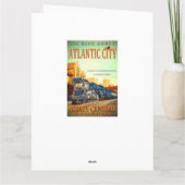 Die blauer Kometen-Zug-große Gruß-Karte Karte (Rückseite)