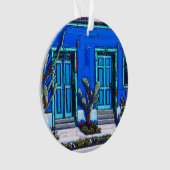 Die blaues Barrio-runde Verzierung Ornament (Vorderseite)