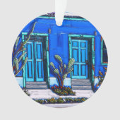 Die blaues Barrio-runde Verzierung Ornament (Vorderseite)