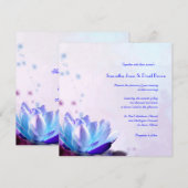 Die blaues Wasser-Lilien-Hochzeits-Einladung Einladung (Vorne/Hinten)