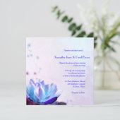 Die blaues Wasser-Lilien-Hochzeits-Einladung Einladung (Stehend Vorderseite)