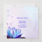 Die blaues Wasser-Lilien-Hochzeits-Einladung Einladung (Rückseite)