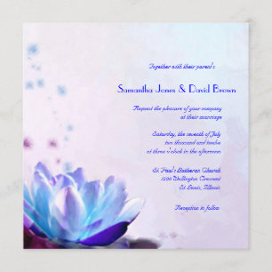 Die blaues Wasser-Lilien-Hochzeits-Einladung Einladung