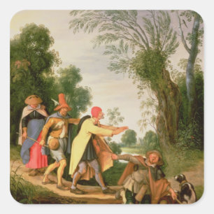 Die Blinde Führung der Blinden Quadratischer Aufkleber