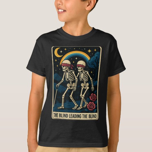 Die Blinde Führung Die Blinde Tarot Card Skele T-Shirt (Vorderseite)