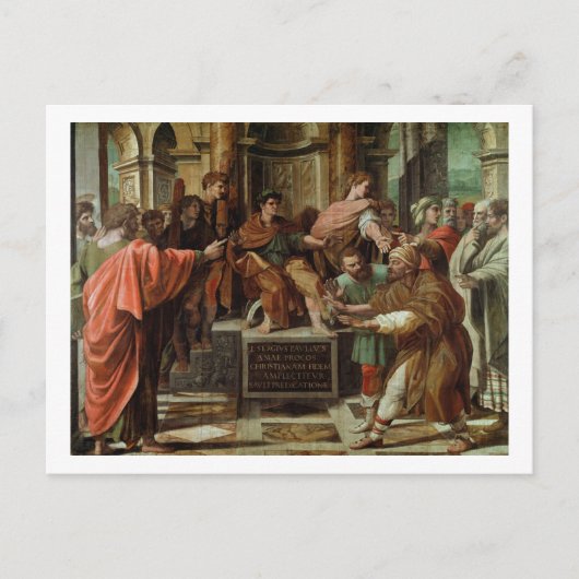 Die Blindung von Elymas (Cartoon für die Sixtinisc Postkarte (Vorderseite)