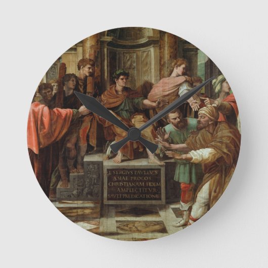 Die Blindung von Elymas (Cartoon für die Sixtinisc Runde Wanduhr (Vorderseite)