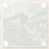 Die Blitz-Eilzüge, 1863 Glasuntersetzer (Rückseite)