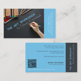 Die Blue Artist Business Card des Art Workshops Visitenkarte