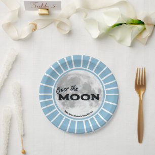 Die Blue-Baby-Dusche des Mond Pappteller
