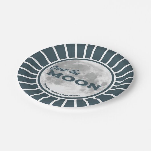 Die Blue-Baby-Dusche des Mond Pappteller (Schrägansicht)