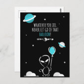 Die Blue Balloon Postcard von Alien Pimp Postkarte (Vorne/Hinten)