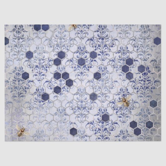 Die Blue Bee Serie Design 13 Gewebepapier Seidenpapier (Vorderseite)