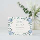 Die Blue Bloom Elegant Garden Save The Dates Karte (Stehend Vorderseite)