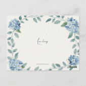 Die Blue Bloom Elegant Garden Save The Dates Karte (Rückseite)