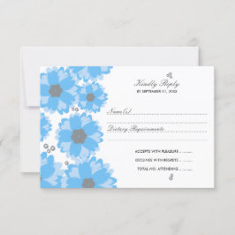 Die Blue Blossom Wedding Collection RSVP Karte