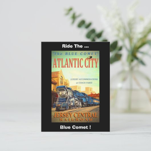 Die Blue Comet Train Custom Postcard Postkarte (Stehend Vorderseite)
