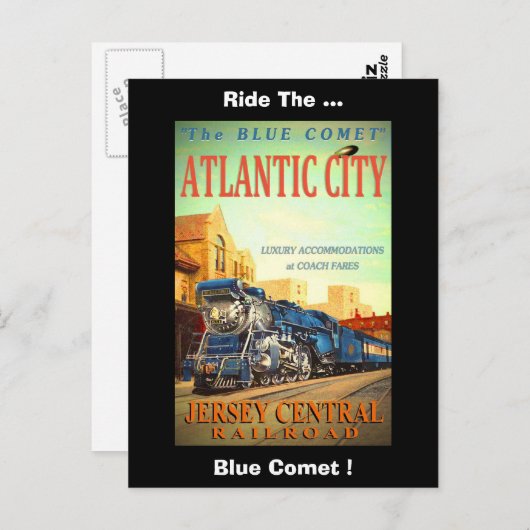 Die Blue Comet Train Custom Postcard Postkarte (Vorne/Hinten)