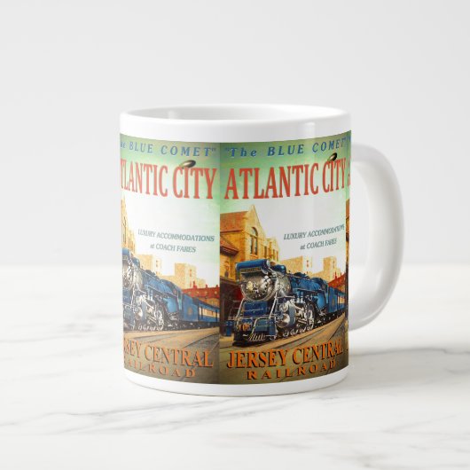 Die Blue Comet Train Jumbo-Tasse (Vorderseite Rechts)