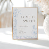 Die Blue Floral Line Liebe ist süß Poster