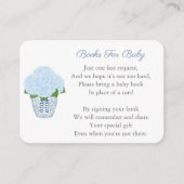 Die Blue Hydrangeas Baby Dusche bringt ein Buch Begleitkarte (Vorderseite)
