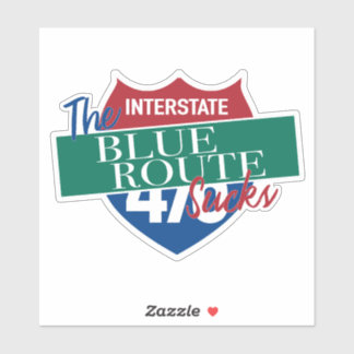 Die Blue Route ist scheiße lustiger Delco-Fahrer 4 Aufkleber