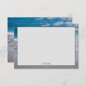 Die Blue White Coastal Ocean Wave Phrase Dankeskarte (Vorne/Hinten)