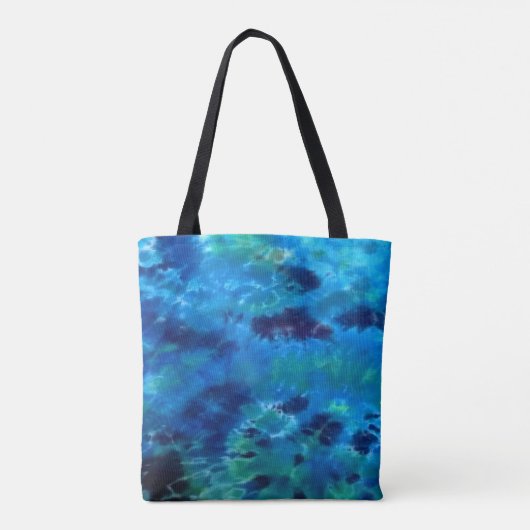 Die Blues des Ozeans - Boho Krawatte gefärbte Volk Tasche (Rückseite)