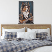 Die Blues Shetland Sheepdog singen | Sheltie Leinwanddruck (Insitu (Schlafzimmer))