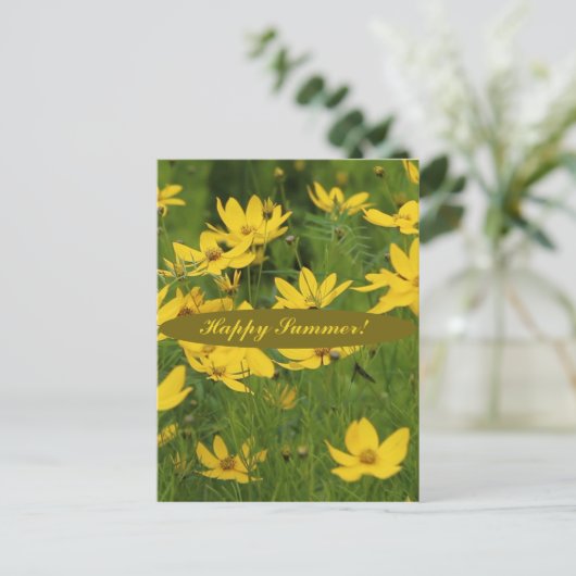 Die blühende gelbe Blüte Postkarte (Stehend Vorderseite)