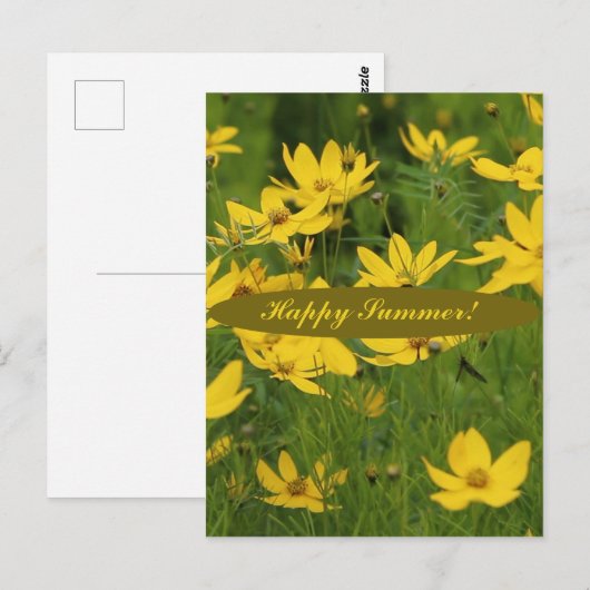 Die blühende gelbe Blüte Postkarte (Vorne/Hinten)