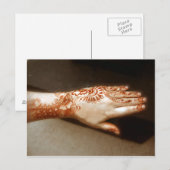 Die blühende Henna Tattoo Postkarte (Vorne/Hinten)