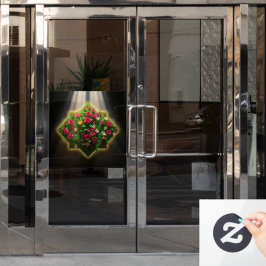 Die blühende Mauer Digitale Kunst Fensteraufkleber (Büro Tür)