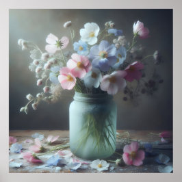 Die blühende Schönheit eines Jars voller Blume Poster